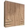 Ormar S Klasičnim Vratima Level 36a - boje hrasta/boje kroma, Moderno, drvni materijal/metal (200/216/58cm) - Modern Living