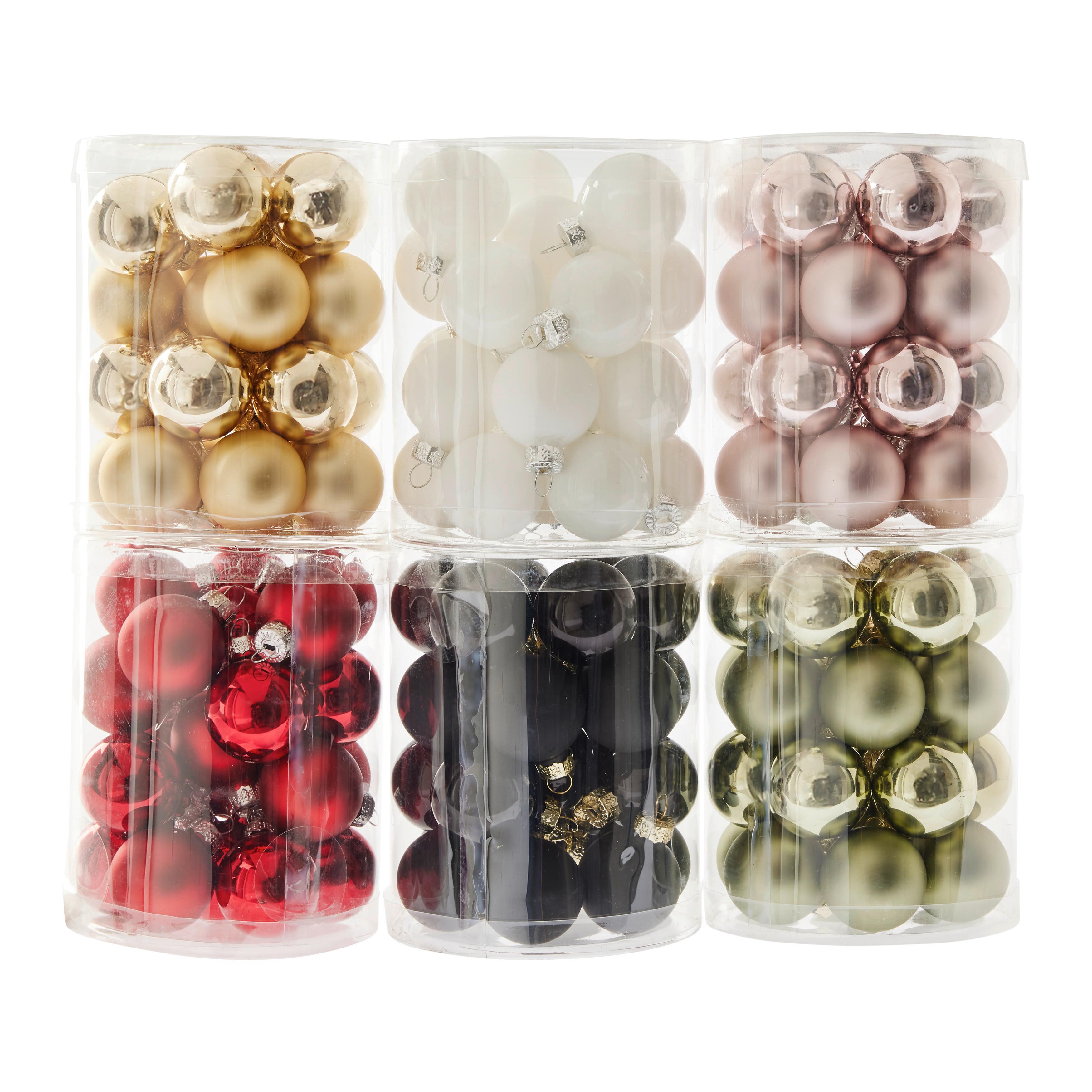 Christbaumkugel Anna I diverse Farben - Weiss/Salbeigrün, Basics, Glas (3cm) - Modern Living