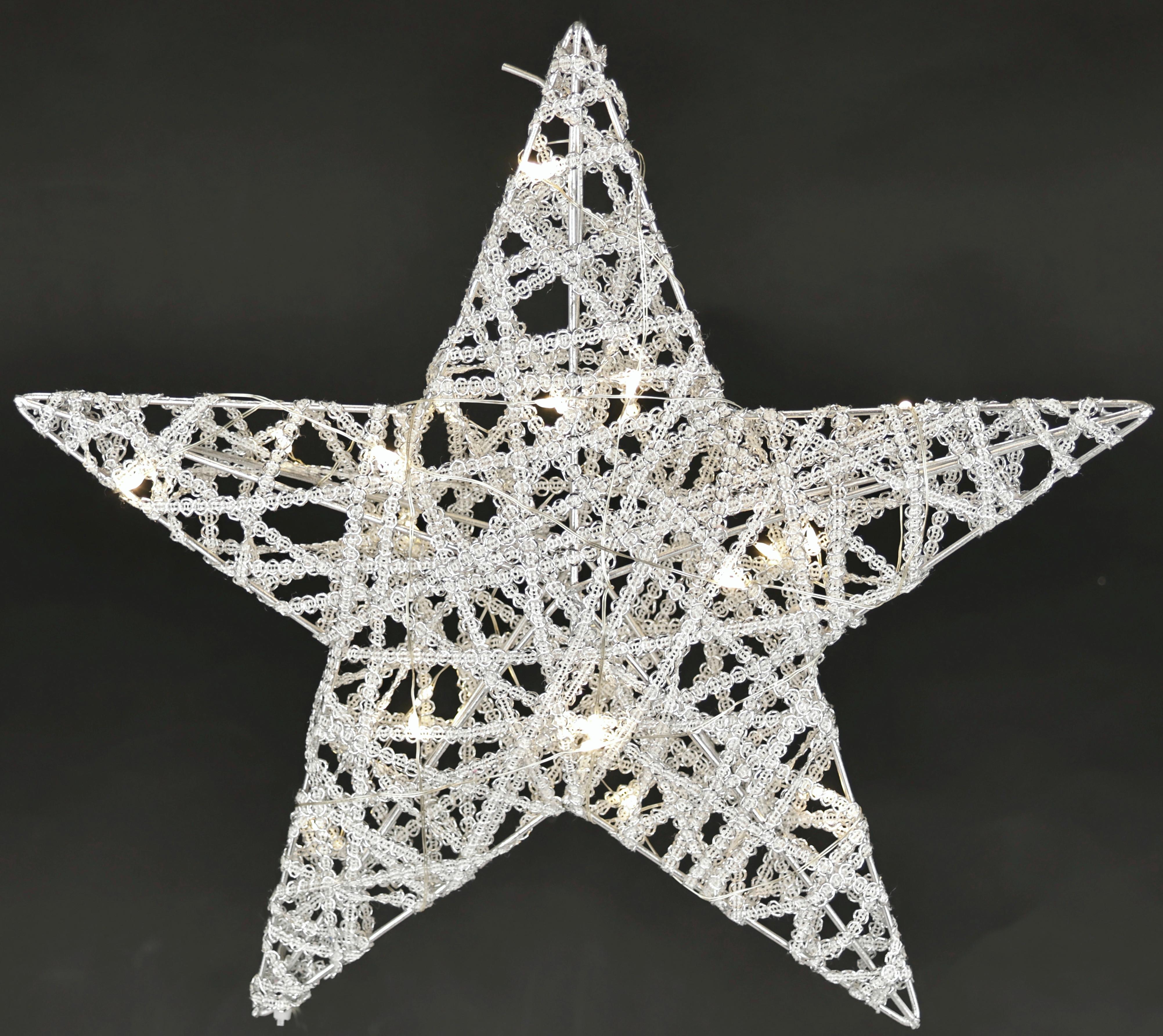 GWIAZDA DEKORACYJNA LED-STERN / WINTER WHISPER - kolor srebrny, Basics, metal (30/30cm)