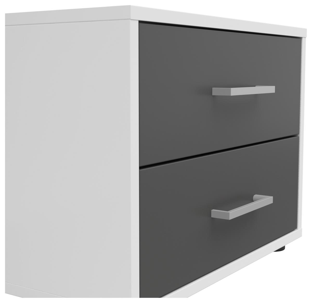 NOPTIERA SMART 2 - alb/antracit, Basics, material pe bază de lemn (50/38/35cm)