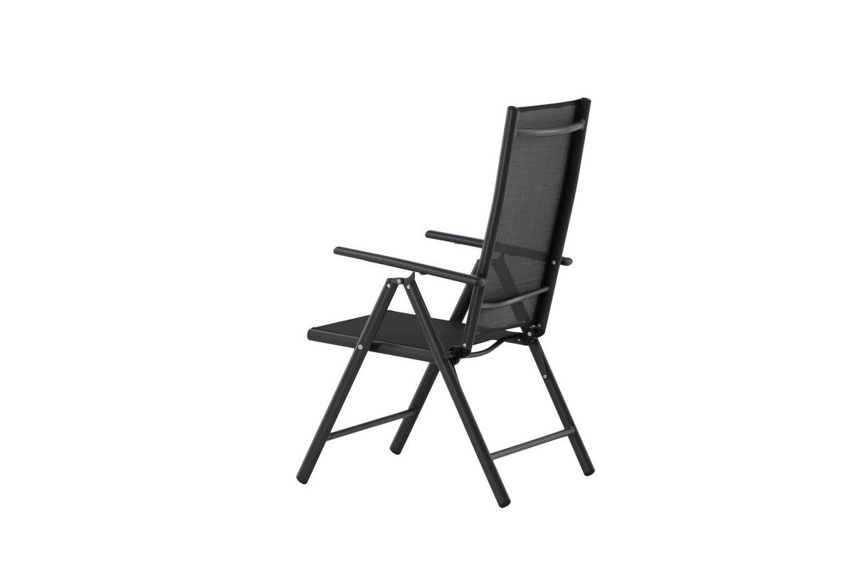 Gartenstuhl 2er-Set Break ca. 55x108 cm Schwarz - Schwarz, KONVENTIONELL, Kunststoff/Textil (55/108/62cm) - Gardenson