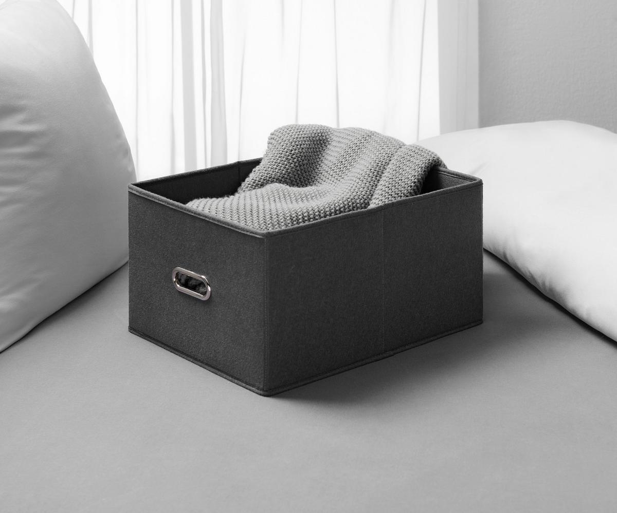 Škatla Za Shranjevanje Unit -L -Ext- - siva, Konvencionalno, umetna masa/tekstil (33/43,5/24.5cm) - Premium Living