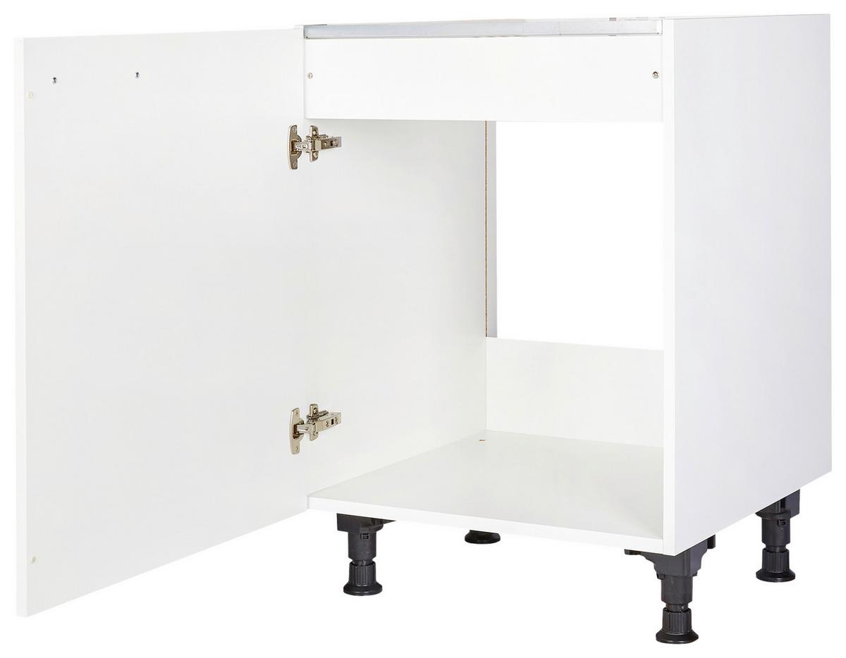 Spülenunterschrank Touch Weiß - Edelstahlfarben/Weiß, MODERN, Holzwerkstoff/Metall (60/87/56cm) - Nobilia