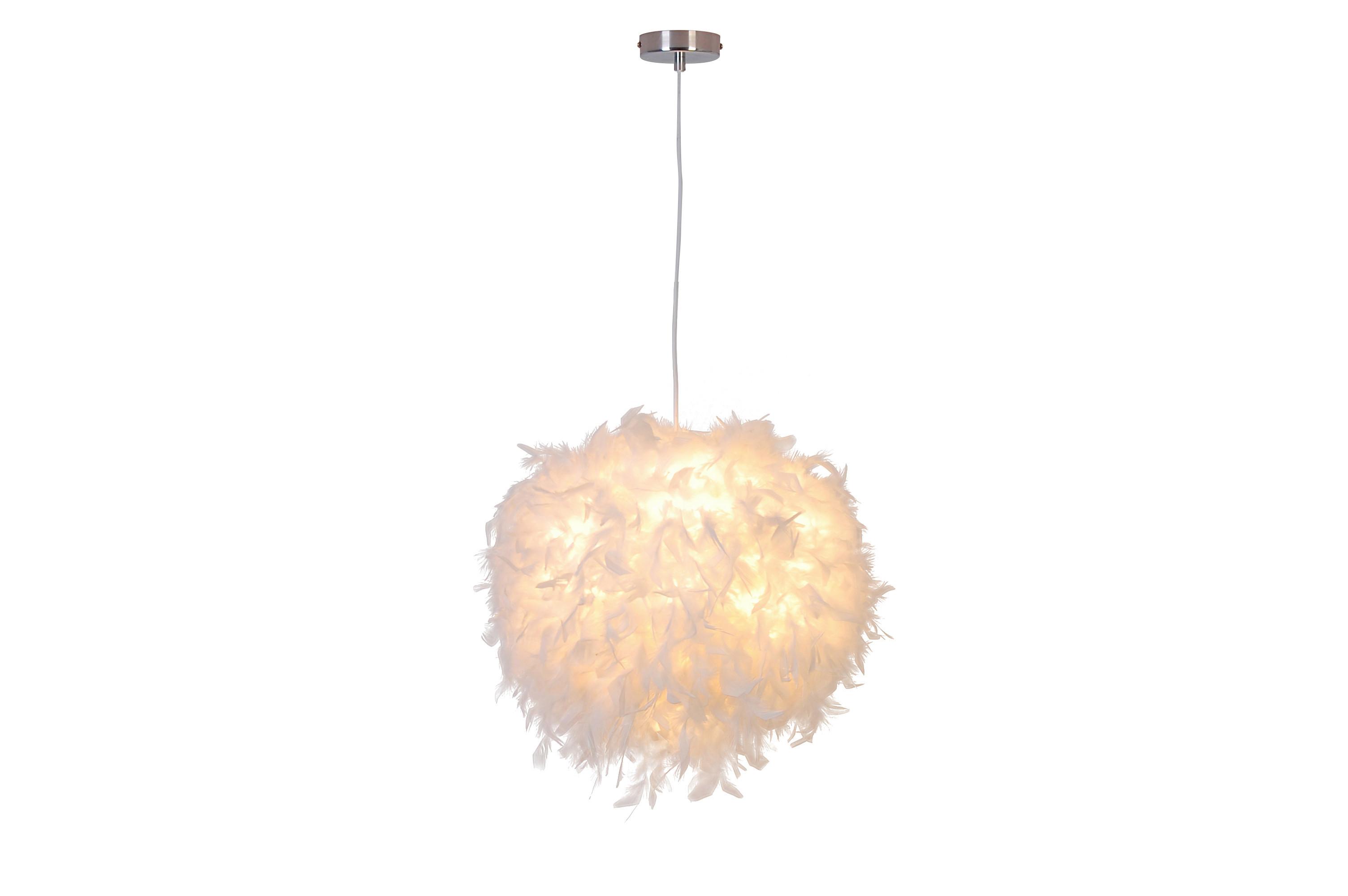 LAMPA WISZĄCA DREAMY - biały, Trend, tworzywo sztuczne/futro (45/145cm) - Novel