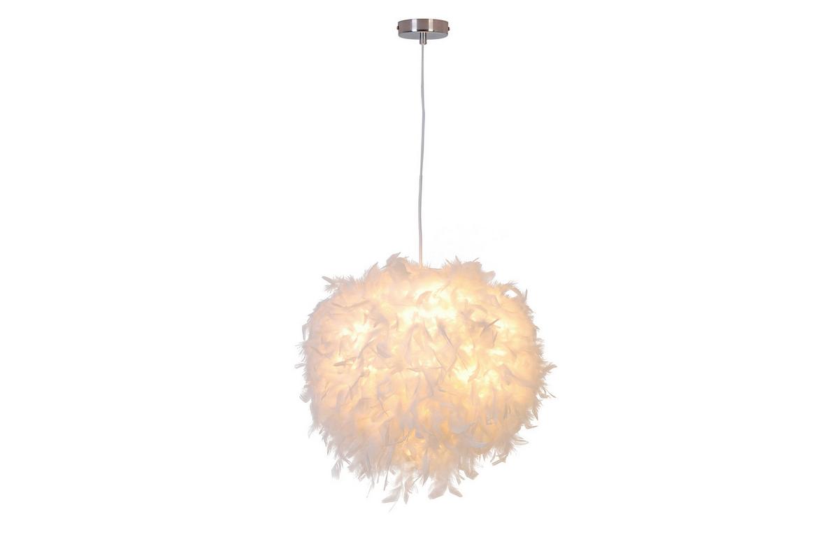LAMPA WISZĄCA DREAMY - biały, Trend, tworzywo sztuczne/futro (45/145cm) - Novel