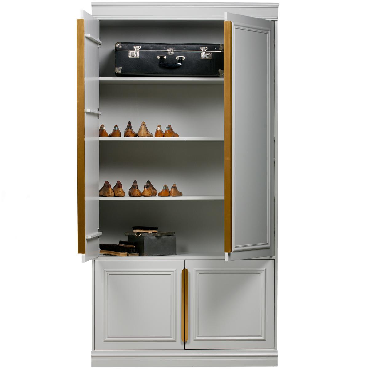 Drehtürenschrank Organize Grau - Roségold/Grau, Basics, Holz/Metall (110/215/44cm) - MID.YOU