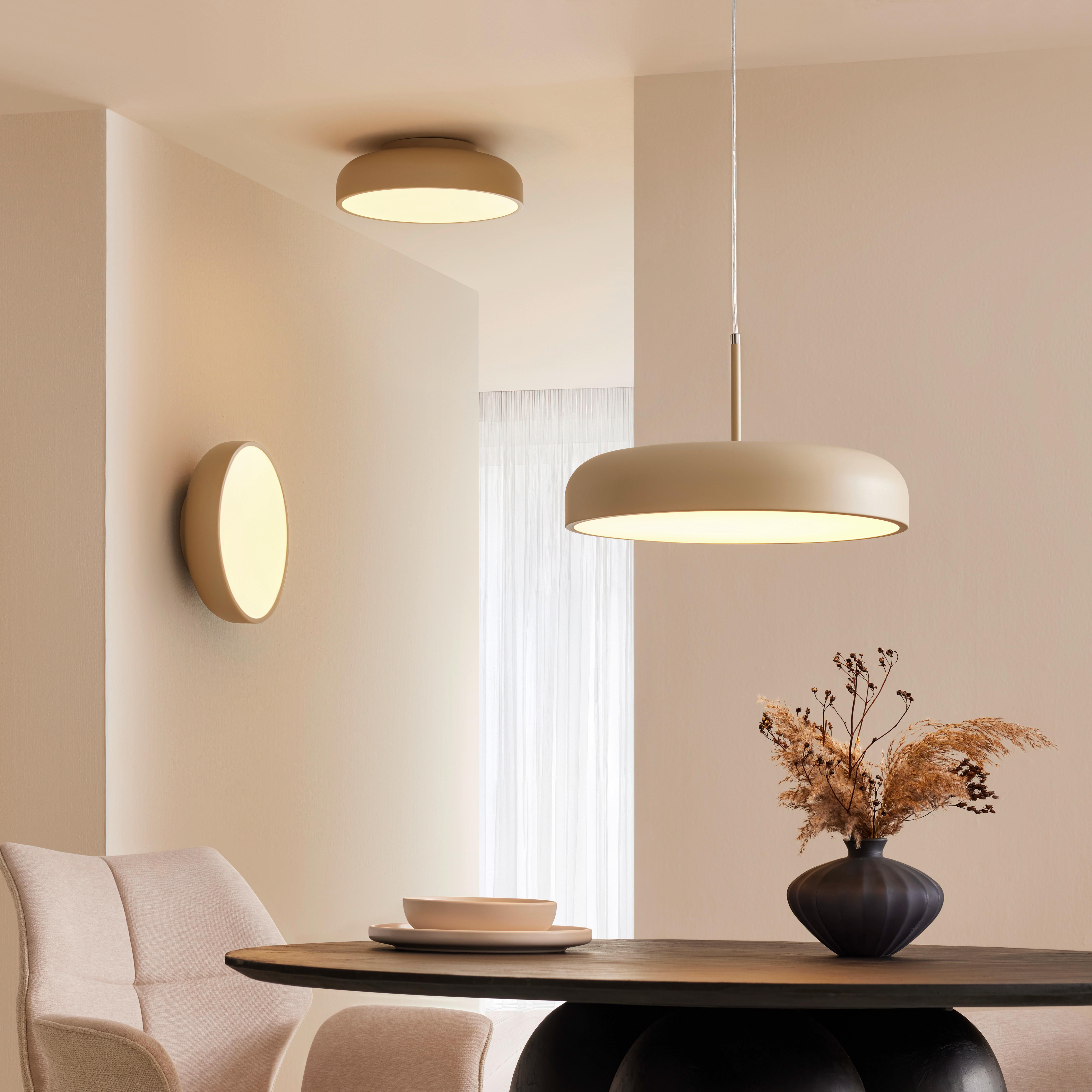 LED-HÄNGLAMPA MIKE - vit/sandfärgad, Modern, metall/plast (40/40/130cm) - Mömax