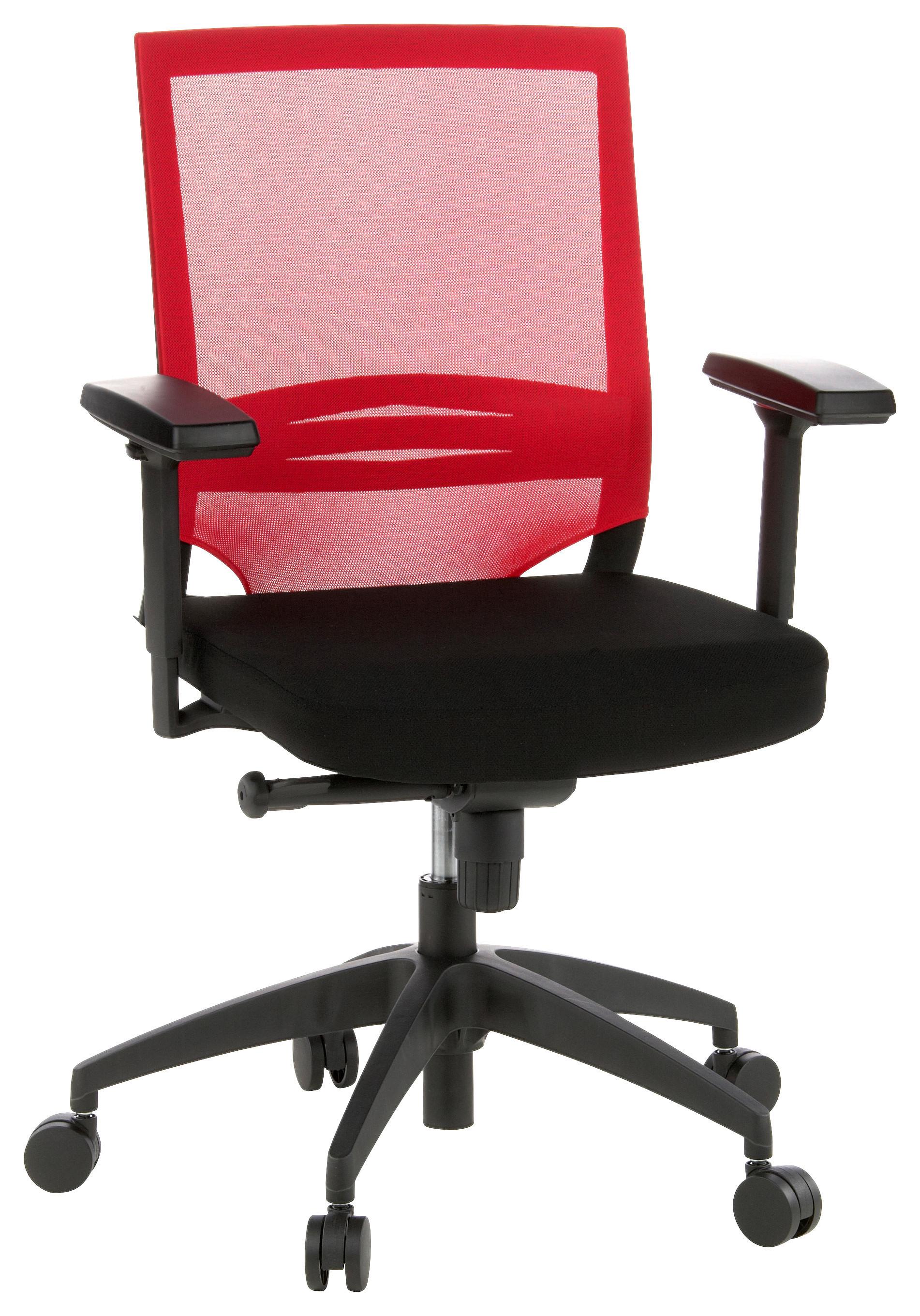 Pisarniški Stol Porto Base, Črna, Rdeča - rdeča/črna, Moderno, umetna masa/tekstil (59/108/44cm) - MID.YOU