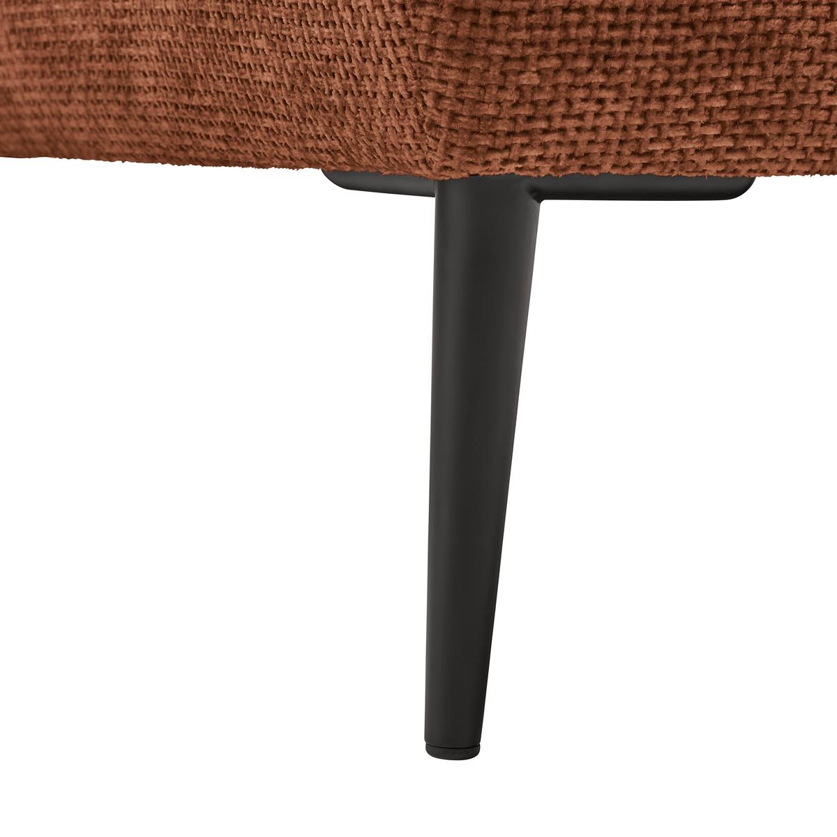 Ecksofa Custom Terracotta - Terracotta/Schwarz, MODERN, Textil/Metall (255/164cm) - Mömax