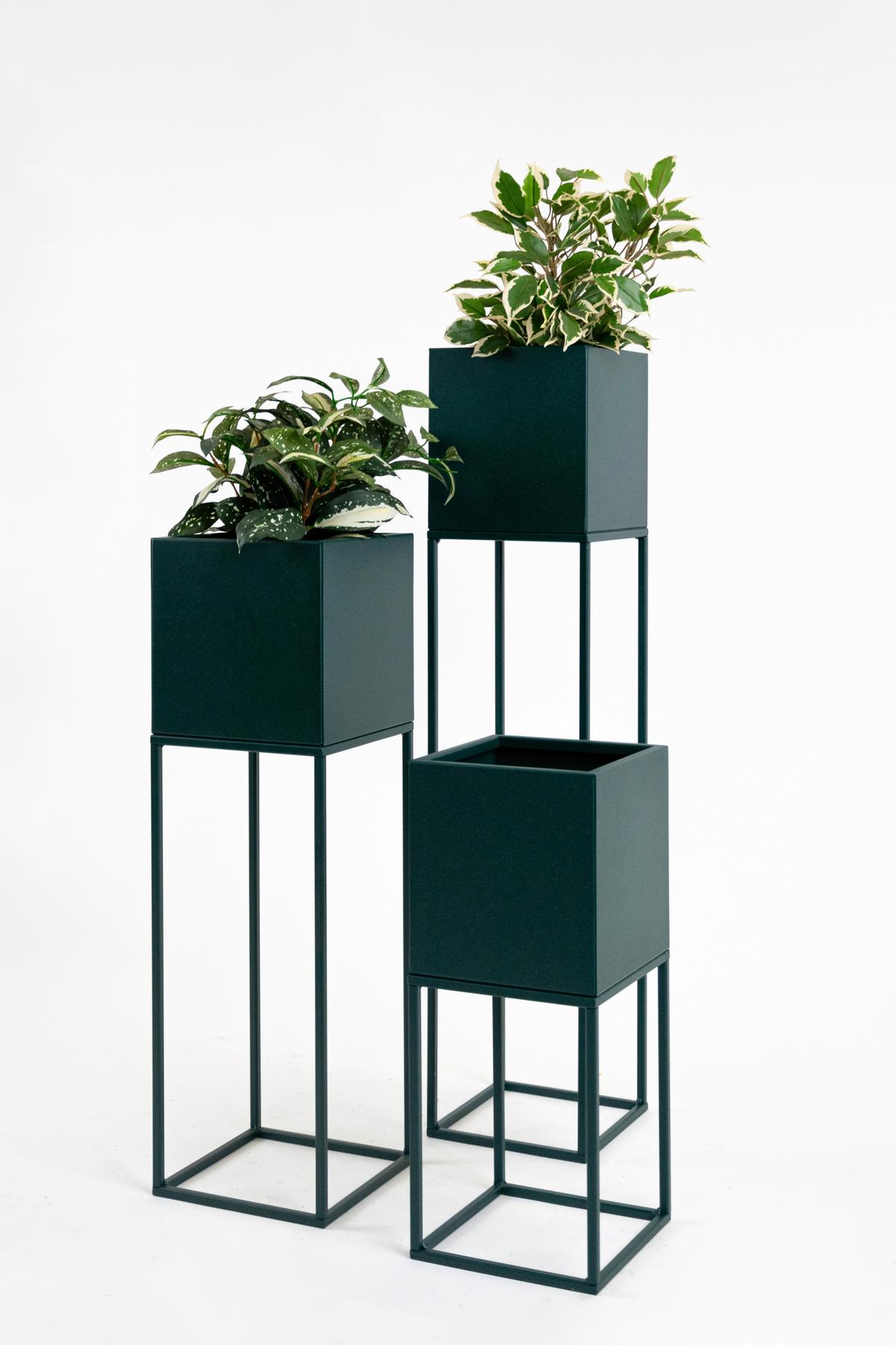 Blumenständer Smaragdgrün - Smaragdgrün, Basics, Metall (19/47/19cm)