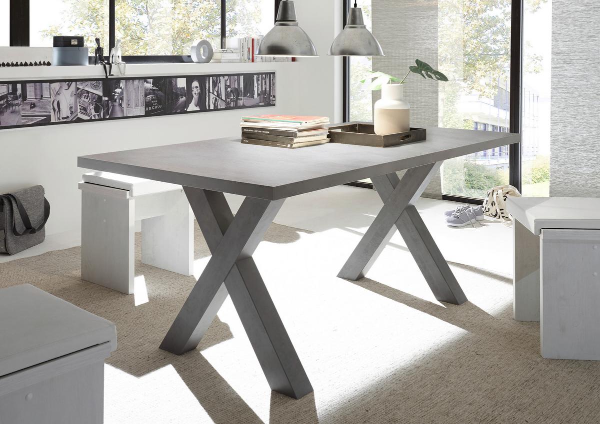 Masă sufragerie Mister X - gri, Modern, material pe bază de lemn (160-210/90/74cm) - Mömax