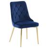 STUHL-SET VELVET DELUXE - Blau/Goldfarben, Design, Kunststoff/Textil (50/88.5/66cm) - Livetastic