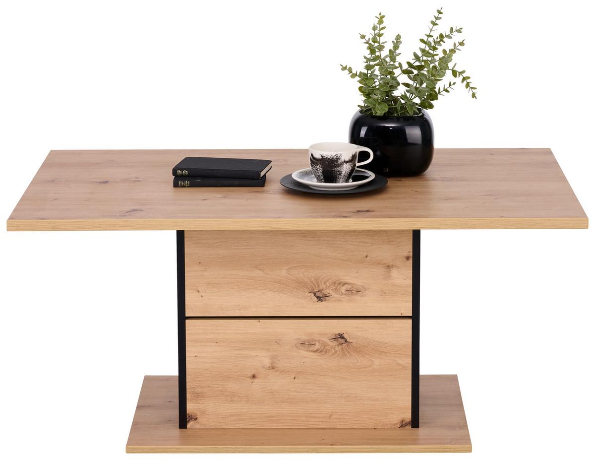 STOLIK KAWOWY EDRA   -HOM IN- - czarny/dąb artisan, Design, materiał drewnopochodny (110/65/50cm) - Hom`in
