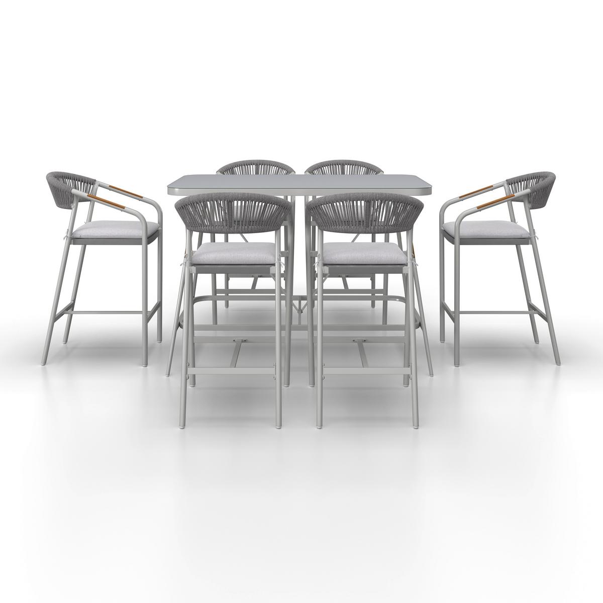 Set grădină Allonso - gri deschis/culoare natur, Modern, plastic/sticlă - Bessagi Garden