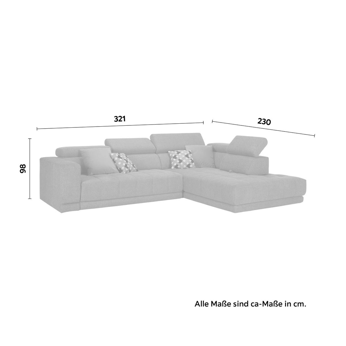 Ecksofa in Grau - Schwarz/Grau, Konventionell, Kunststoff/Textil (321/98/230cm) - Mömax