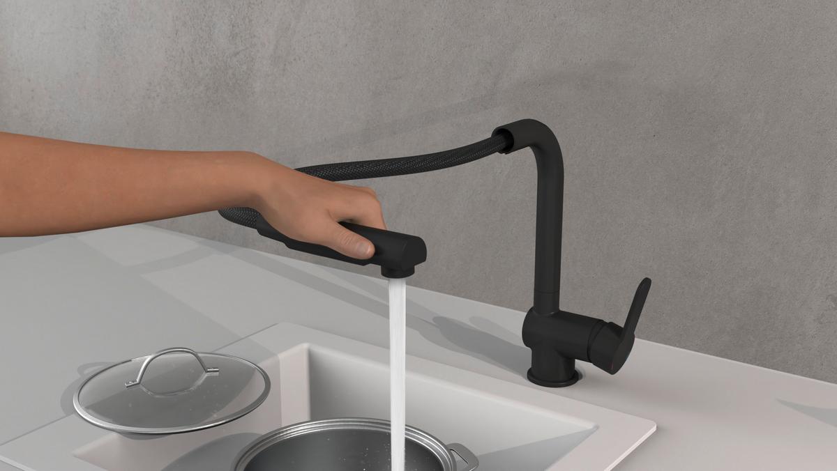 Küchenarmatur London in Schwarz - Schwarz, Metall (30cm) - Schütte