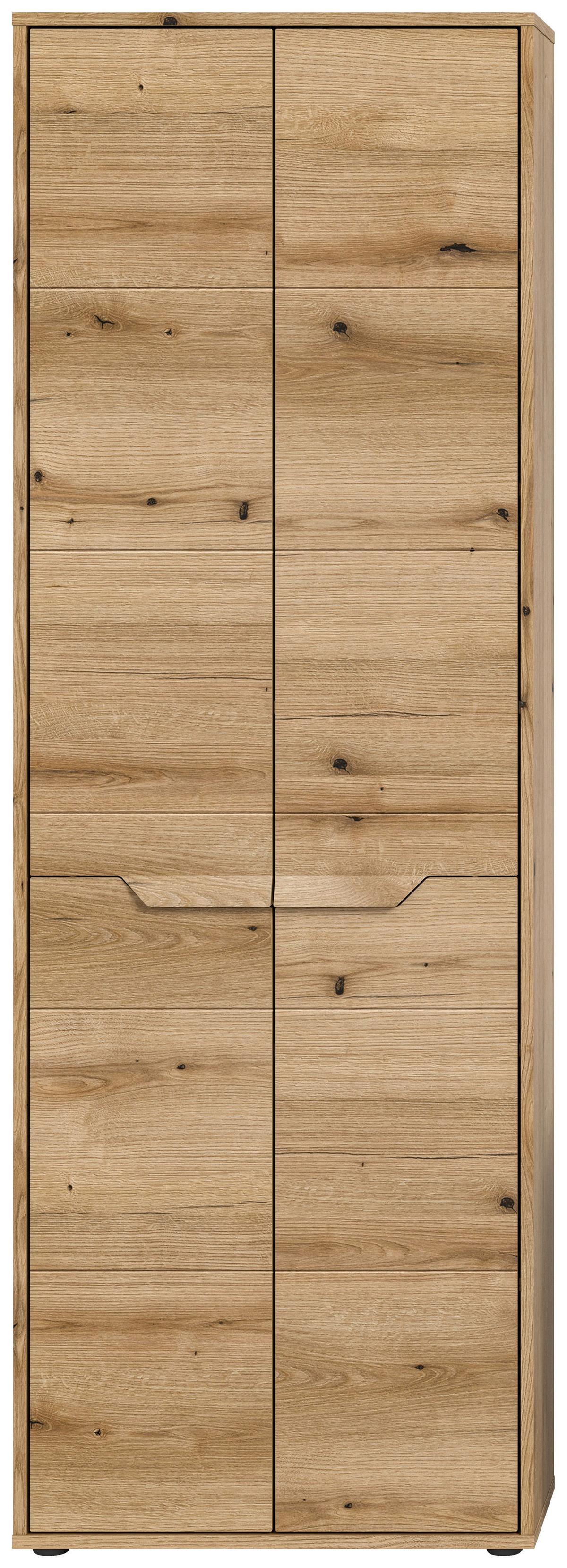Hochschrank Zeno ca. 64x189 cm Eichefarben - Schwarz, MODERN, Holzwerkstoff (64/189/32cm) - MID.YOU
