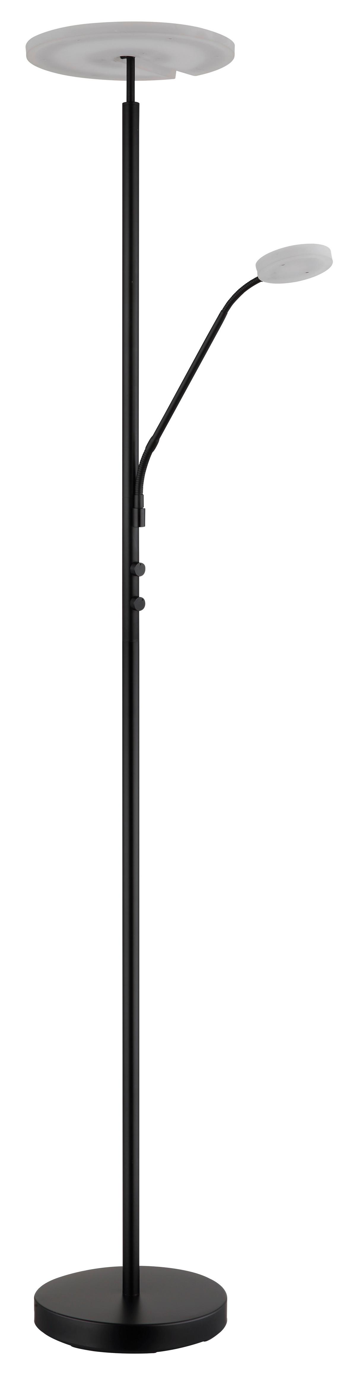 LED-STEHLEUCHTE 59093S STANFORD - Klar/Schwarz, Design, Kunststoff/Metall (30/180cm) - Globo