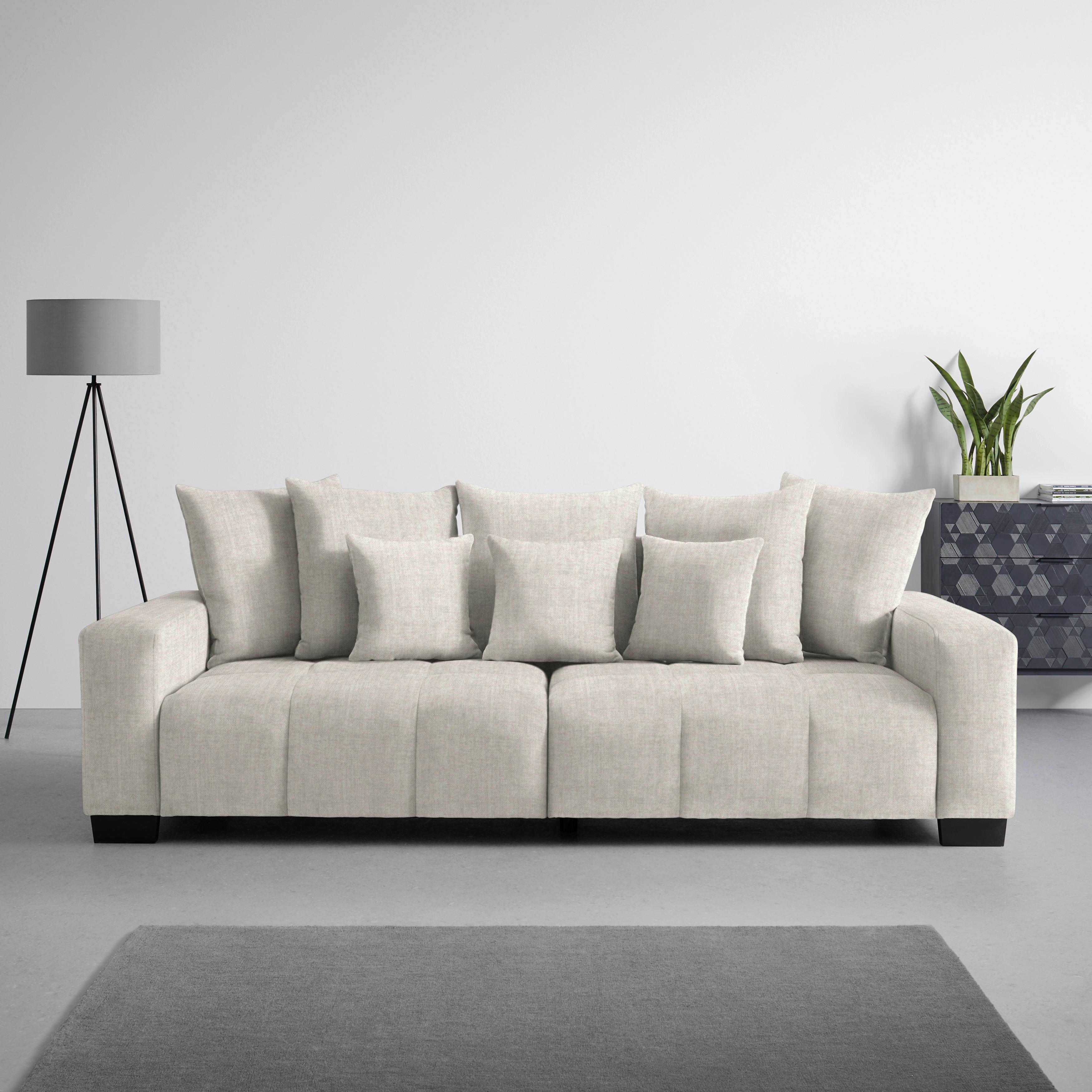 Bigsofa Matteo Creme - Creme/Schwarz, MODERN, Holz (246l) - Based