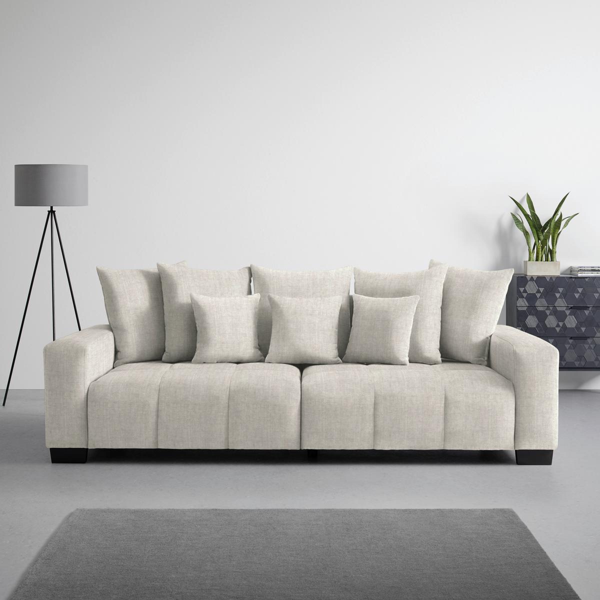 Bigsofa Matteo Creme - Creme/Schwarz, MODERN, Holz (246l) - Based