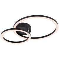 Stropna Led-svetilka Rundi, Ca. 42/30/7,5 Cm - črna, Moderno, umetna masa (42/30/7,5cm) - Mömax
