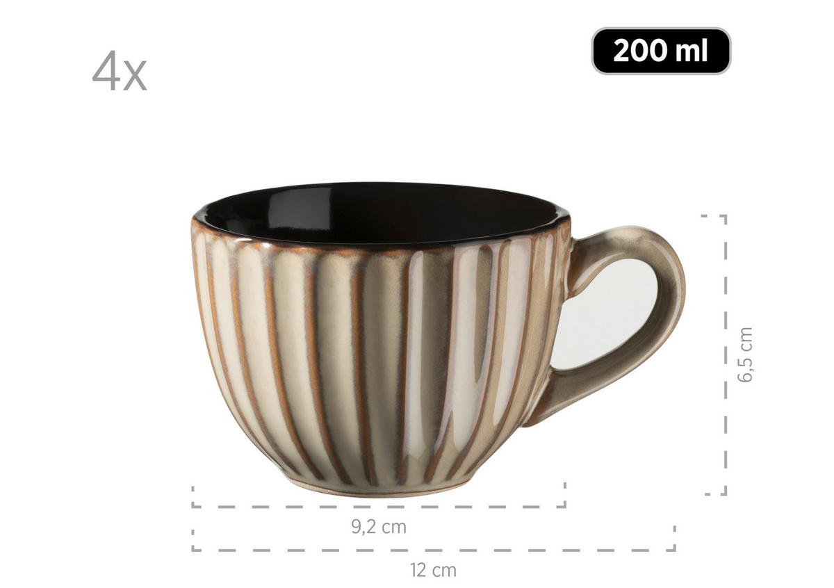 FRÜHSTÜCKSSERVICE CONFINO - Hellbraun, Basics, Keramik - Mäser