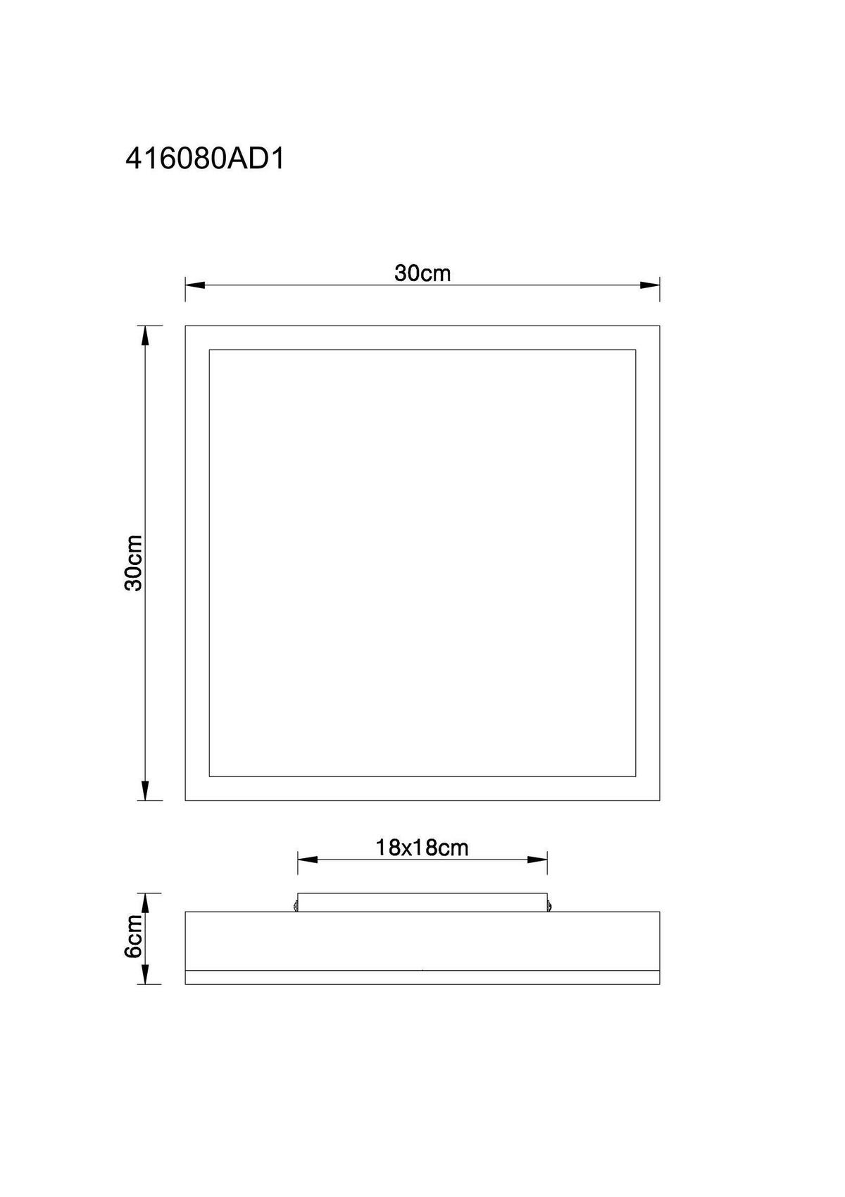LED-DECKENLEUCHTE 416080AD1 DORO - Weiss/Dunkelgrau, Konventionell, Kunststoff/Metall (30/30/6cm) - Globo