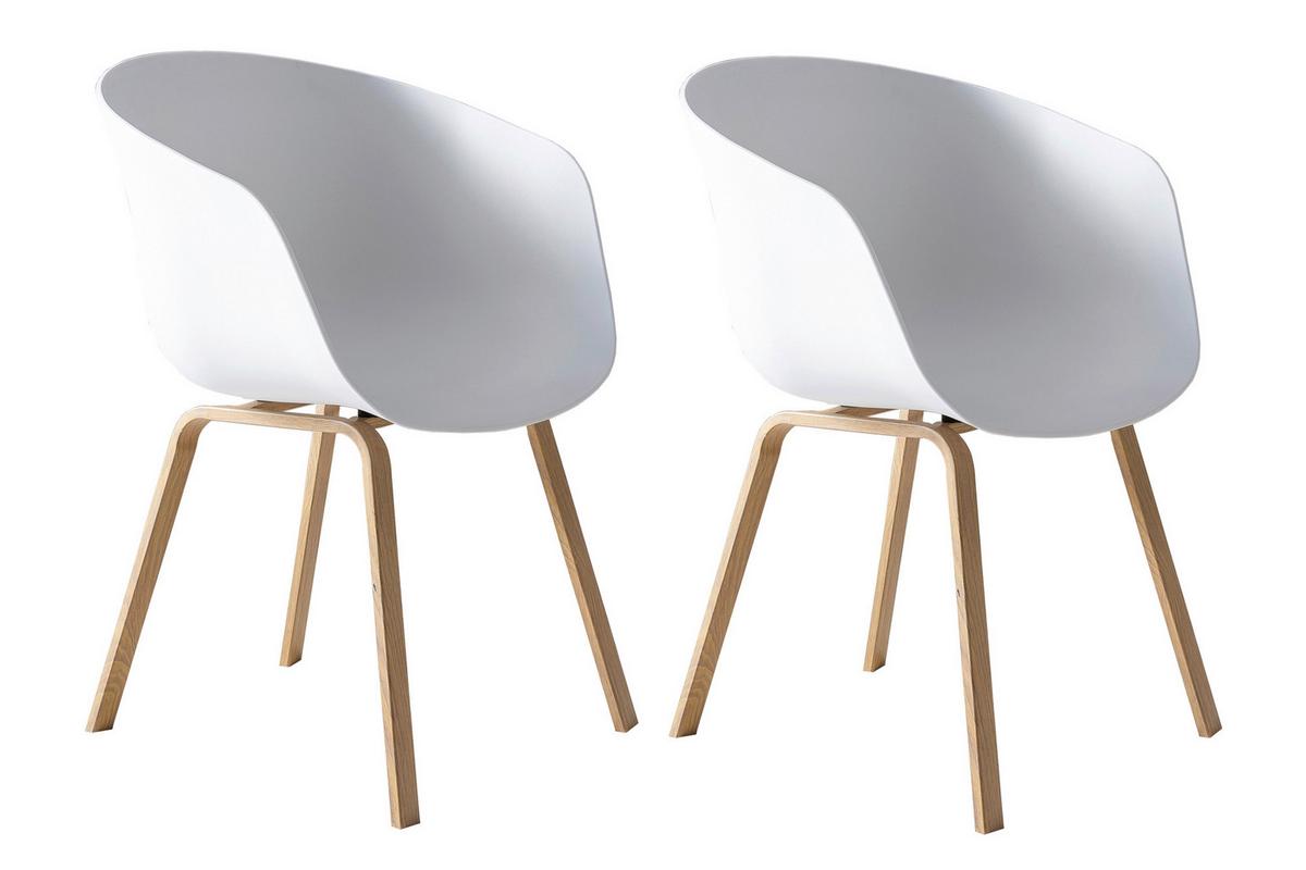 Set Naslanjačev Skandi, Bela, 2-Delni - bela/naravne barve, Moderno, kovina/umetna masa (54,5/77,5/54cm) - Livetastic