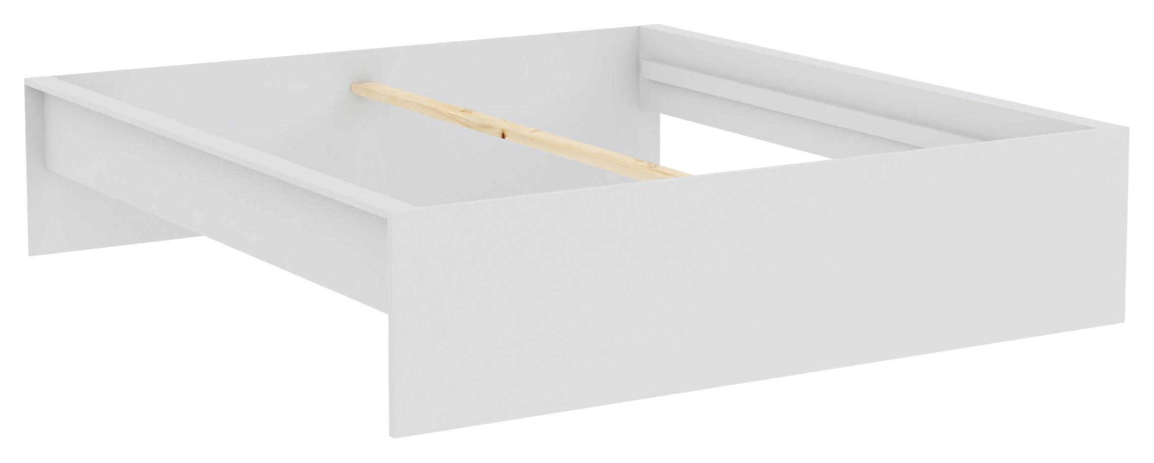 Posteljni Okvir Unit 180 - bela, Konvencionalno, leseni material (180/200cm) - Based