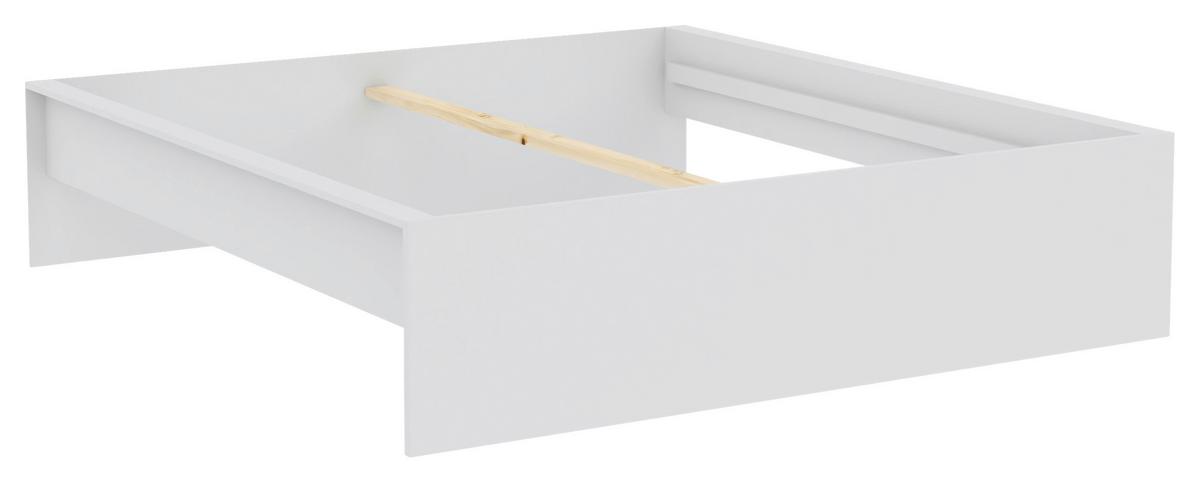 Bettrahmen Unit 180 in Weiss - Weiss, Konventionell, Holzwerkstoff (180/200cm) - Based