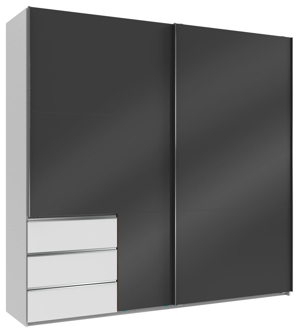 Ormar S Kliznim Vratima Level 36c - bijela/siva, Moderno, drvni materijal (250/236/65cm) - Modern Living
