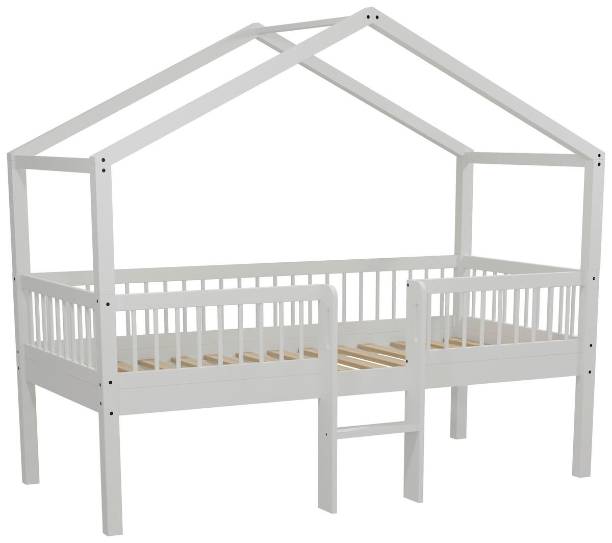 Hausbett FORREST Weiß ca. 90x200 cm Echtholz Buche - Naturfarben/Weiß, MODERN, Holz (90/200cm) - Vipack