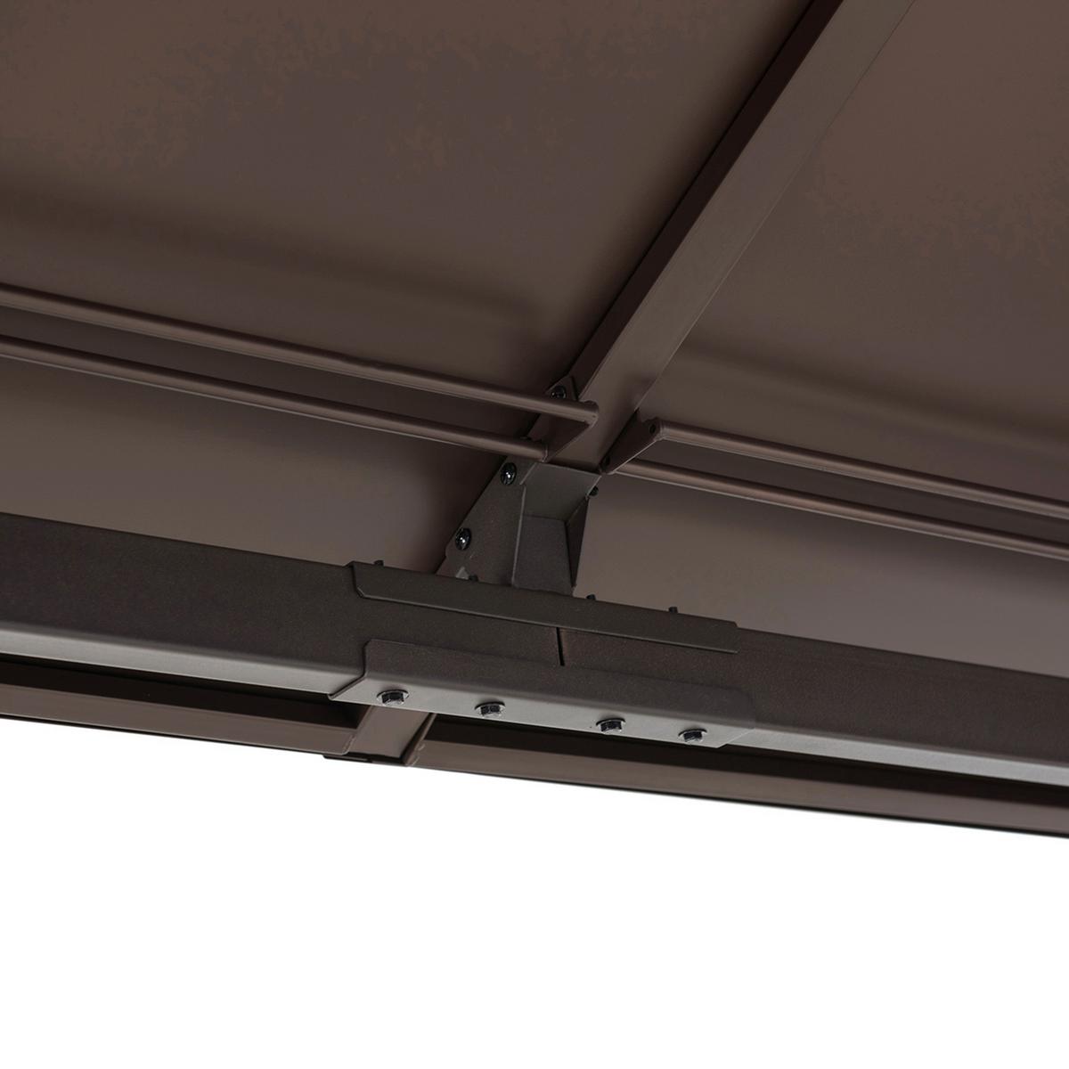 Pavillon Schwarz/Braun ca.366x293x307cm - Dunkelbraun/Schwarz, Basics, Metall (366/293/307cm)