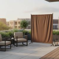 Zaščita Pred Pogledi Textil, Rjavosiva - srebrne barve/rjavosiva, Konvencionalno, kovina/tekstil (155/188/50cm) - Gardenson