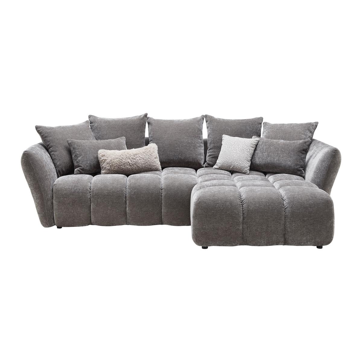 Ecksofa Cammellio Grau - Schwarz/Grau, MODERN, Textil (296/189cm) - Mömax