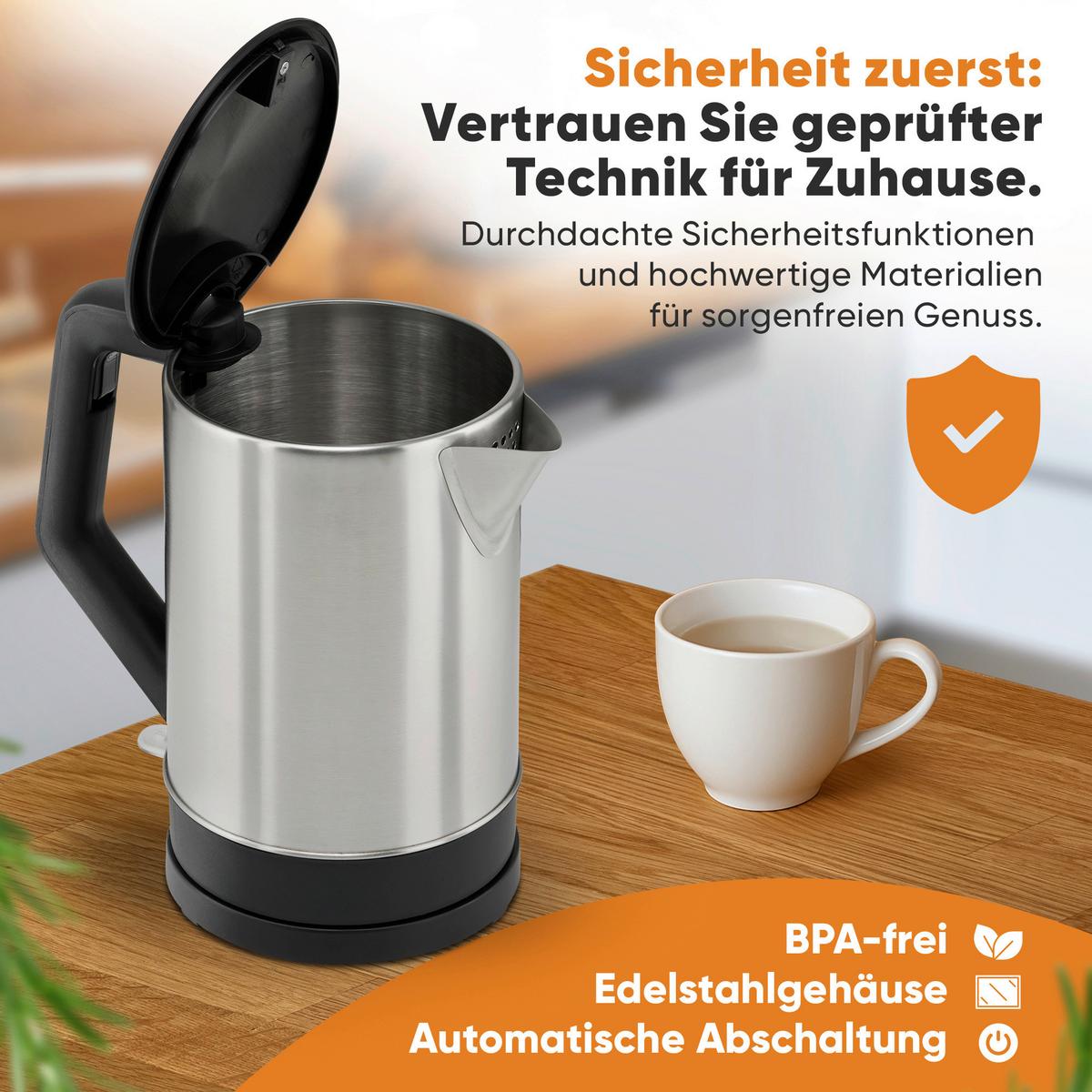 CZAJNIK ELEKTRYCZNY WKS 3692 SW - kolor stalowy/czarny, Trend, tworzywo sztuczne/metal (21/22/16cm) - Clatronic