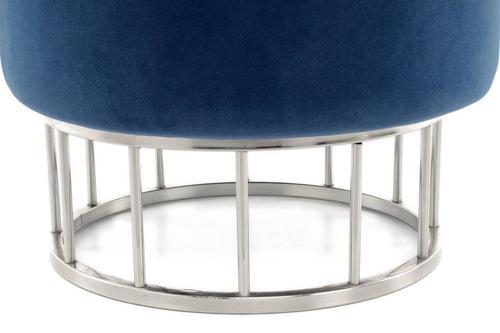 HOCKER Hocker in Blau mit Stauraum - Silberfarben/Dunkelblau, Basics, Holzwerkstoff/Kunststoff (37,5/41/37,5cm) - Kayoom