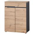 Dulap Pentru Pantofi Memphis - culoare lemn stejar/grafit, Modern, compozit lemnos (80/107/38cm) - Modern Living Dulap Pentru Pantofi Memphis - culoare lemn stejar/grafit, Modern, compozit lemnos (80/107/38cm) - Modern Living