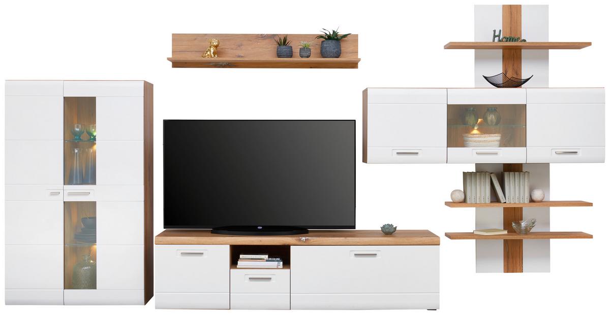 Vitrină AURIS - alb, Modern, sticlă/material pe bază de lemn (95/154,4/37,1cm) - Modern Living