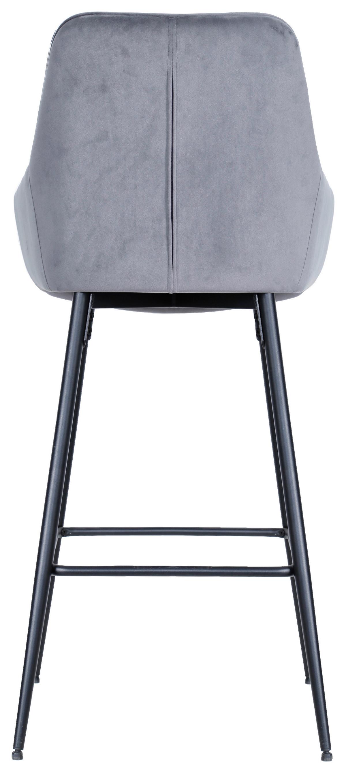 STOŁEK BAROWY DAISY - czarny/szary, Modern, metal/drewno (54/109/53cm) - MID.YOU