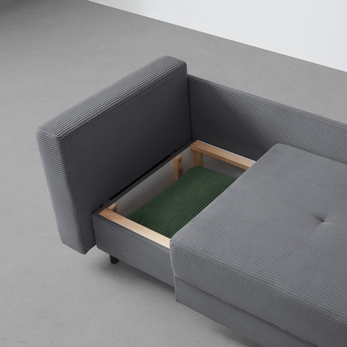 Liege Nova Dunkelgrau - Dunkelgrau/Schwarz, MODERN, Holz/Textil (85/62/145cm) - Mömax