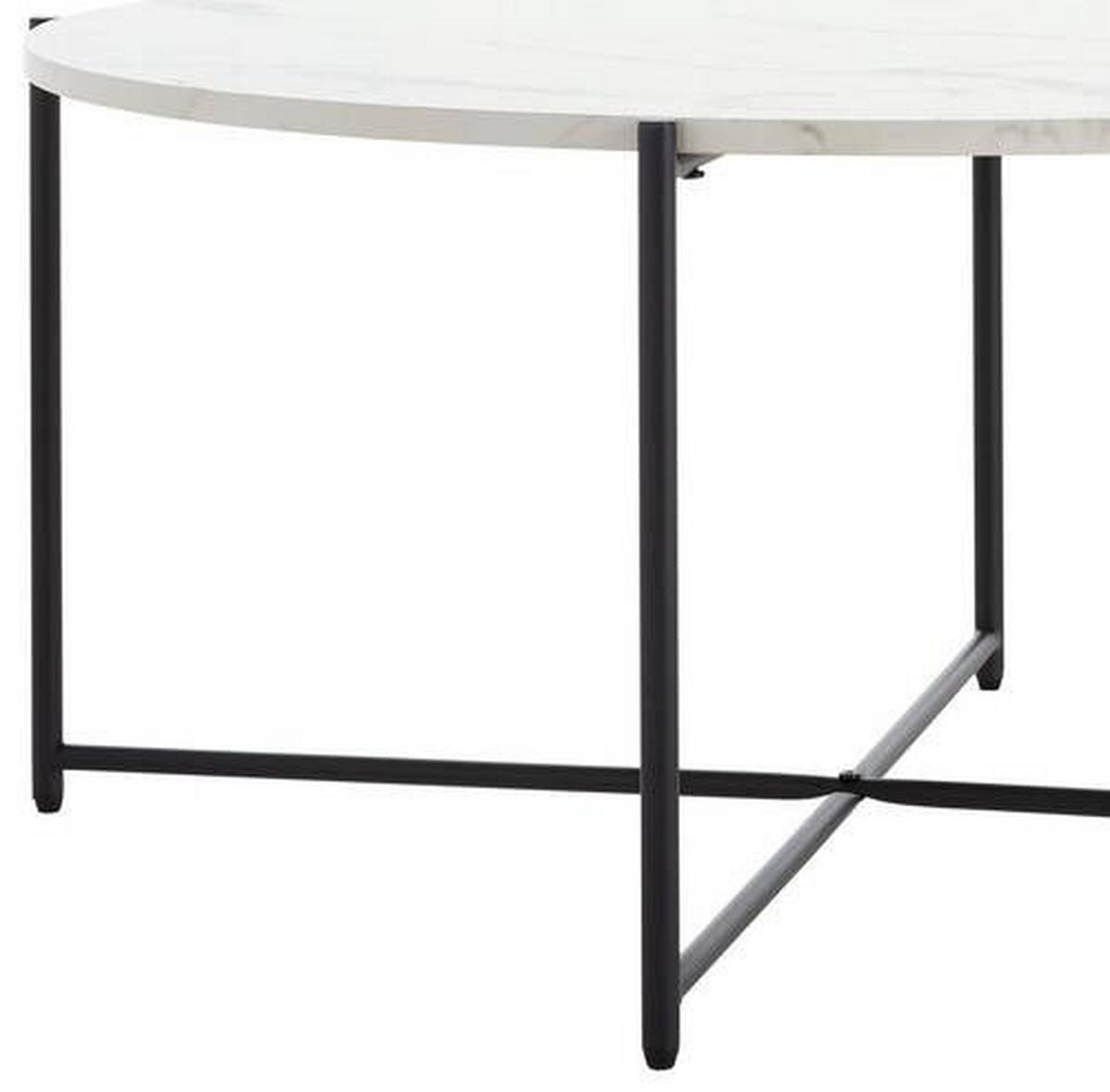 STOLIK KAWOWY KORSIKA - czarny/biały, Konventionell, materiał drewnopochodny/metal (83/83/40cm) - MID.YOU