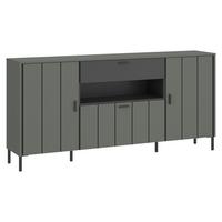 Komoda Shirley - siva/zelena, Dizajnerski, metal/pločasti materijal (173,2/84,8/40cm) - Modern Living