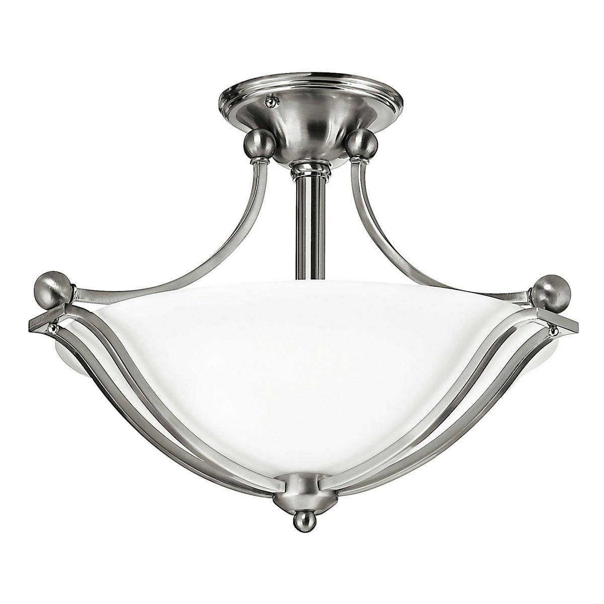 Stropna Svjetiljka Hk-Bolla-Sf - boje nikla, Natur, staklo/metal (48.9/35.6cm)