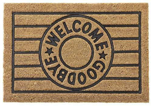 Fussmatte Welcome&Goodbye Beige/Schwarz ca. 40x60cm - Beige/Schwarz, Basics, Kunststoff/Textil (40/60cm) - Mömax
