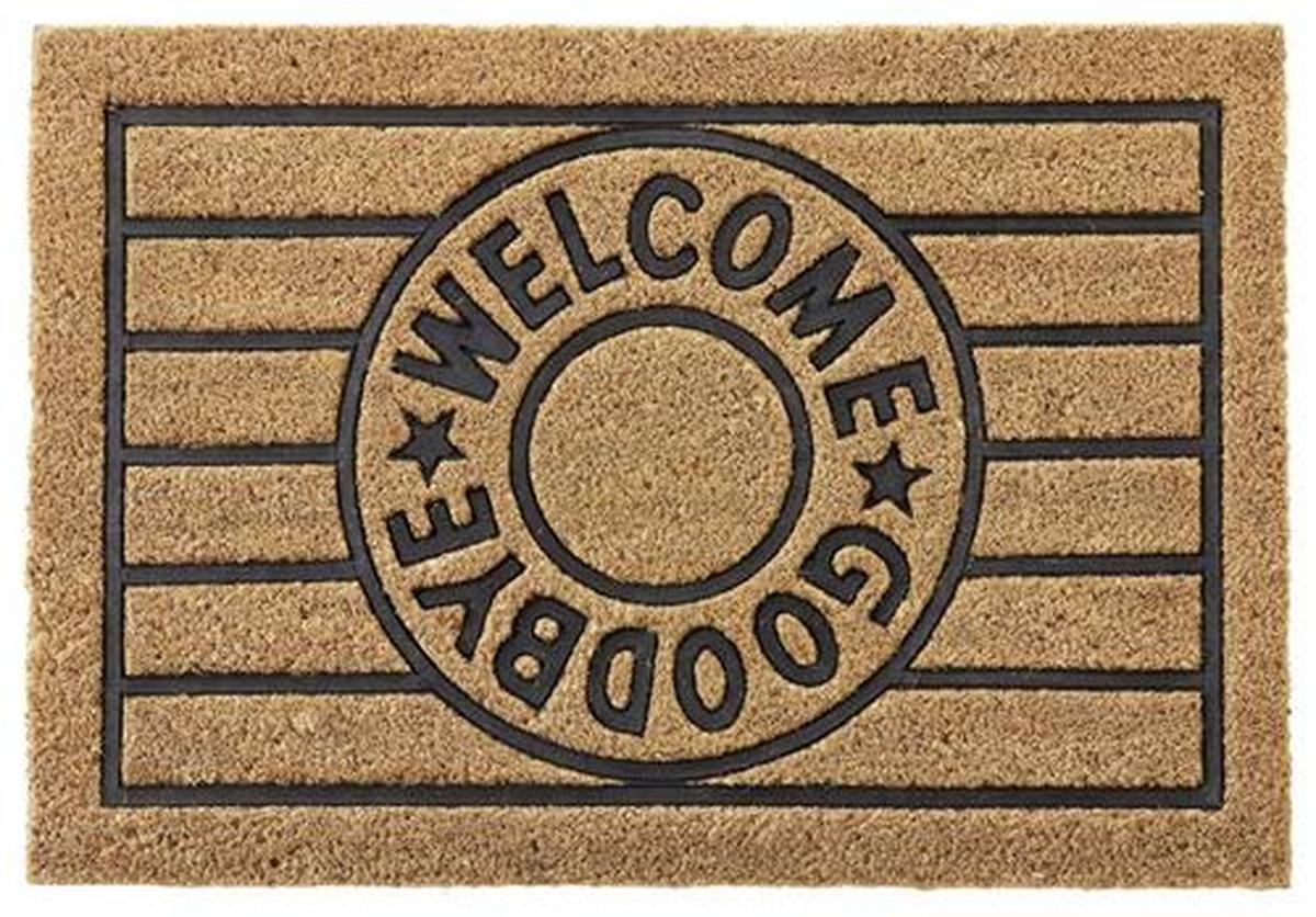 Fussmatte Welcome&Goodbye Beige/Schwarz ca. 40x60cm - Beige/Schwarz, Basics, Kunststoff/Textil (40/60cm) - Mömax