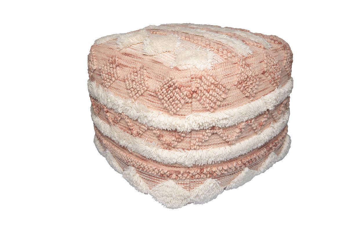 POUF POUF BOHIST 225 ROSA / CREME - Creme/Rosa, Trend, Textil (50/45/50cm) - Kayoom