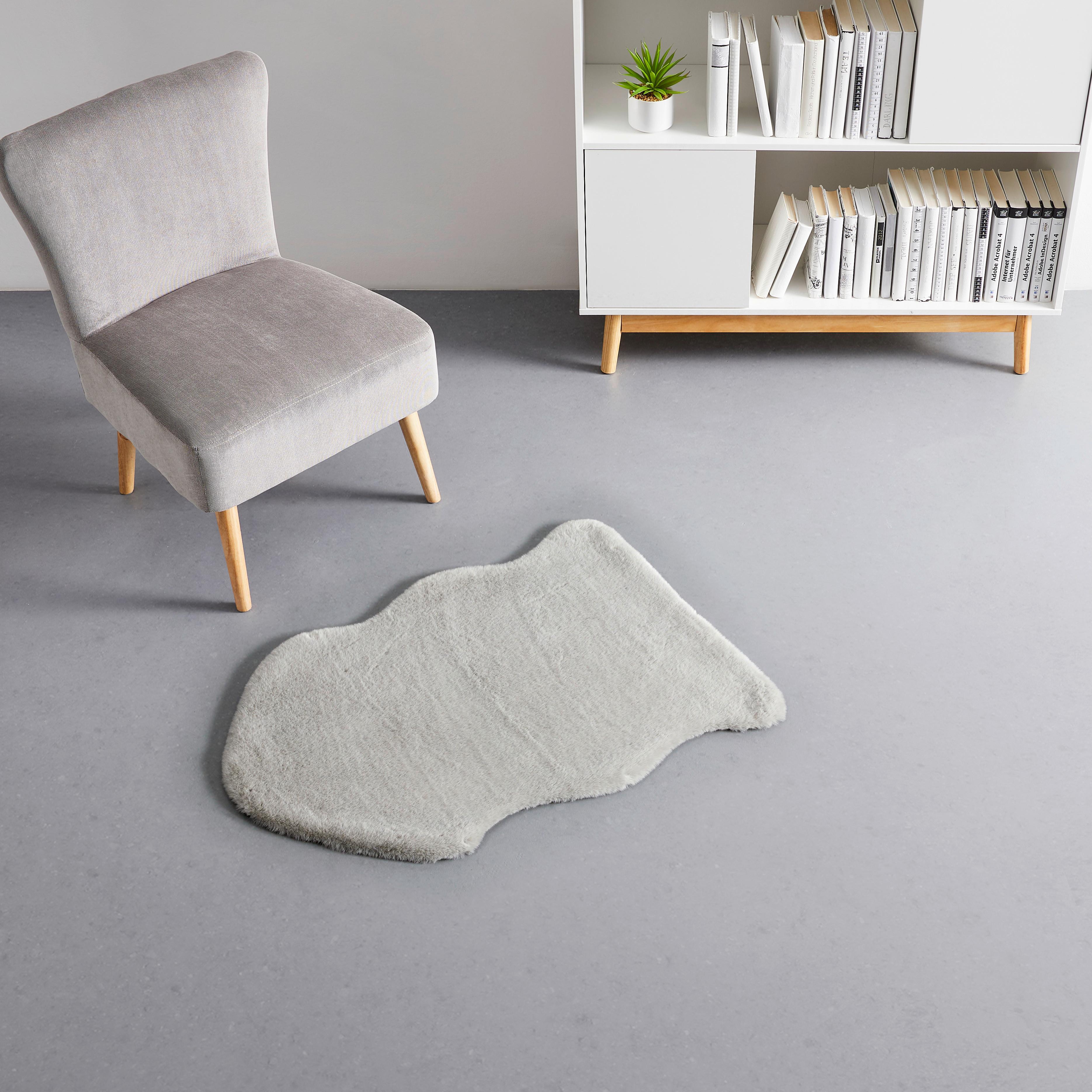Schaffell Dacia in Hellgrau - Hellgrau, MODERN, Textil (90/60cm) - Bessagi Home
