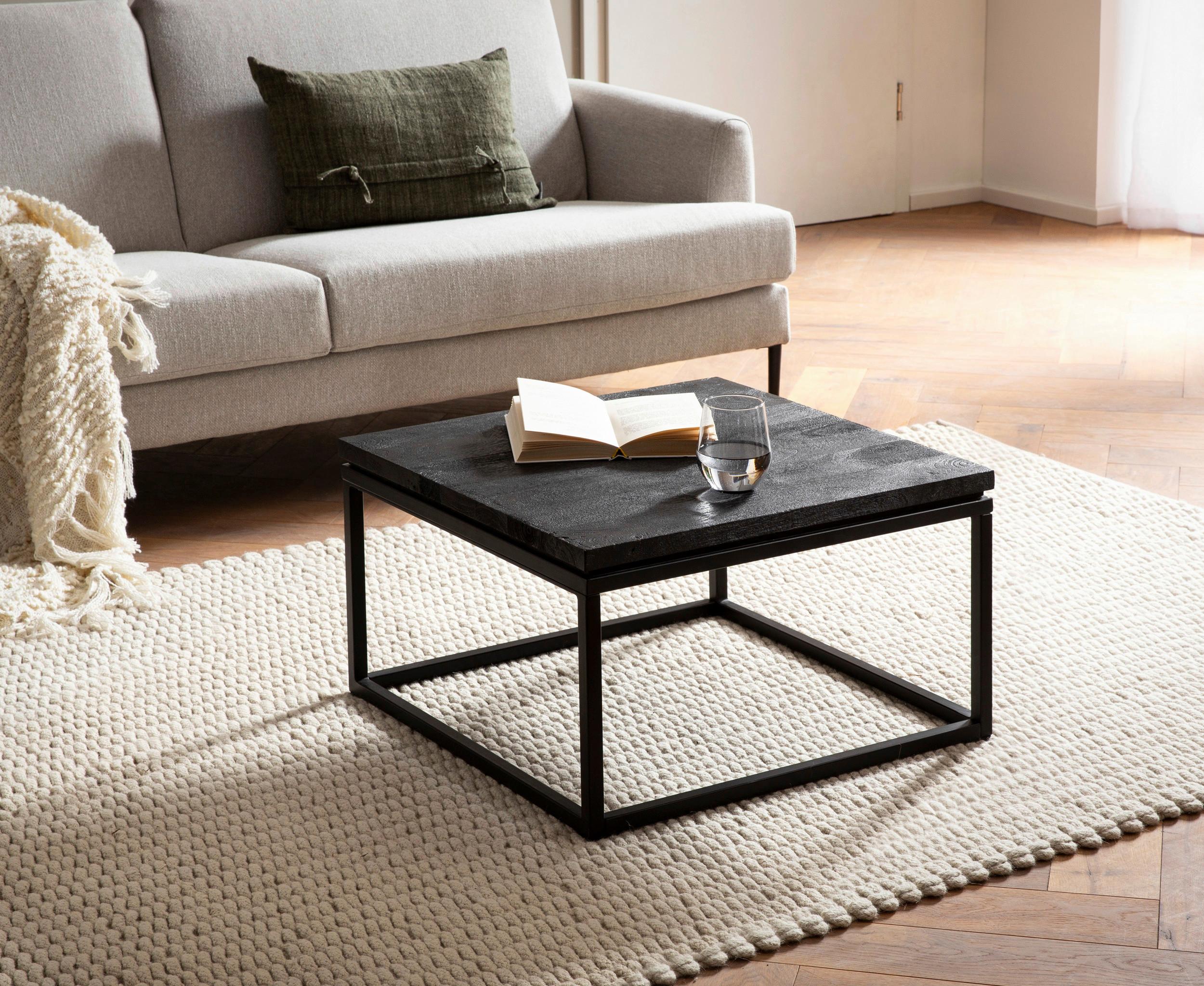 COUCHTISCH WL6.986 - Schwarz, Design, Holz/Metall (60/60/35cm) - Livetastic
