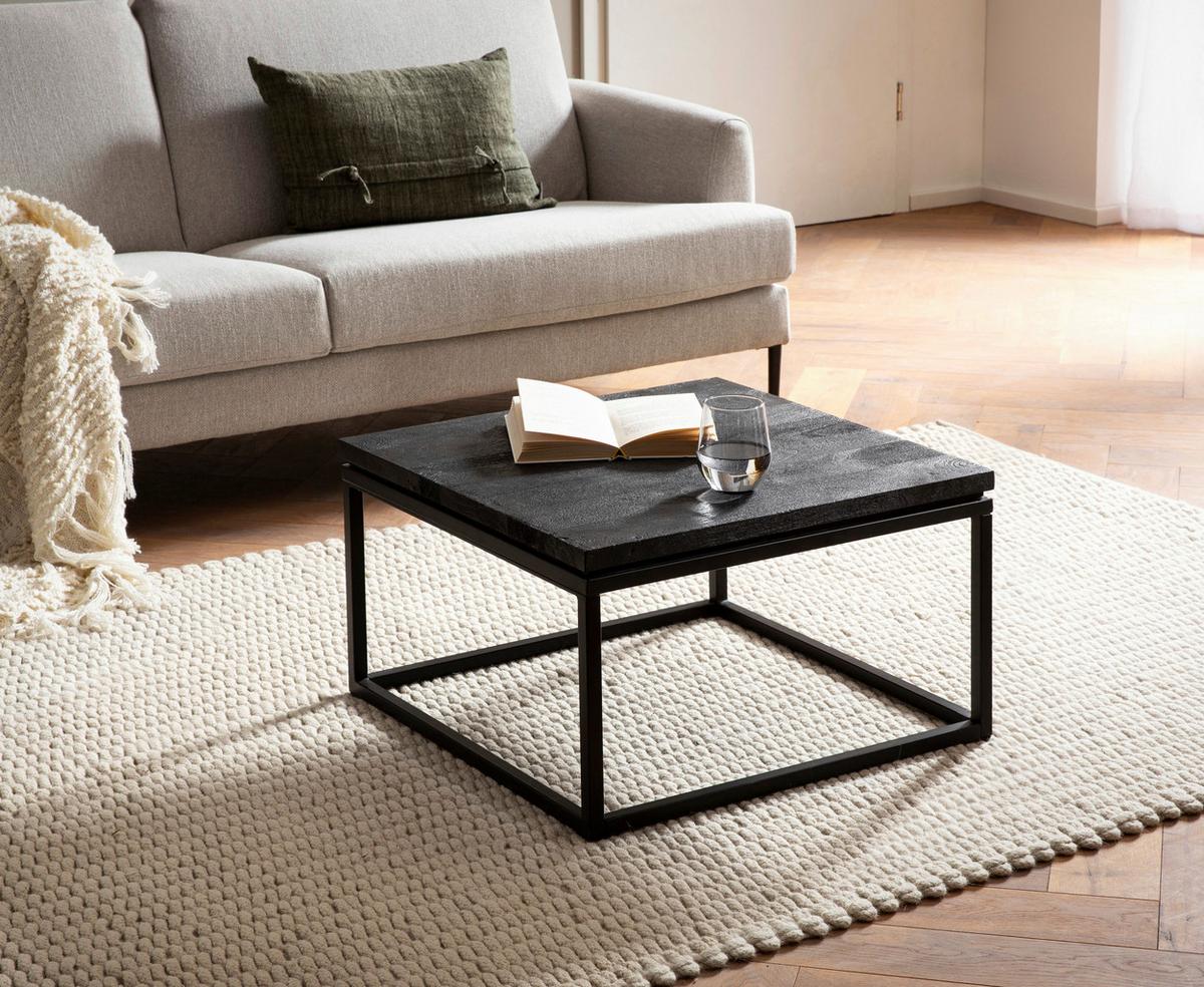 COUCHTISCH WL6.986 - Schwarz, Design, Holz/Metall (60/60/35cm) - Livetastic
